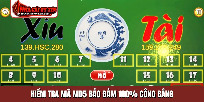 Kiểm tra mã MD5 bảo đảm 100% công bằng
