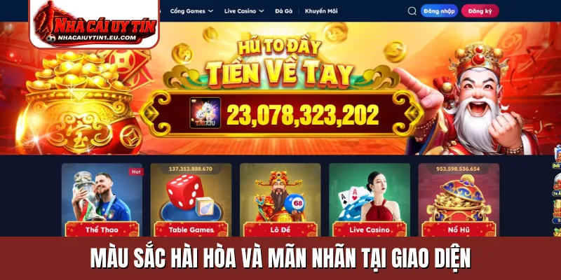 Màu sắc hài hòa và mãn nhãn tại giao diện