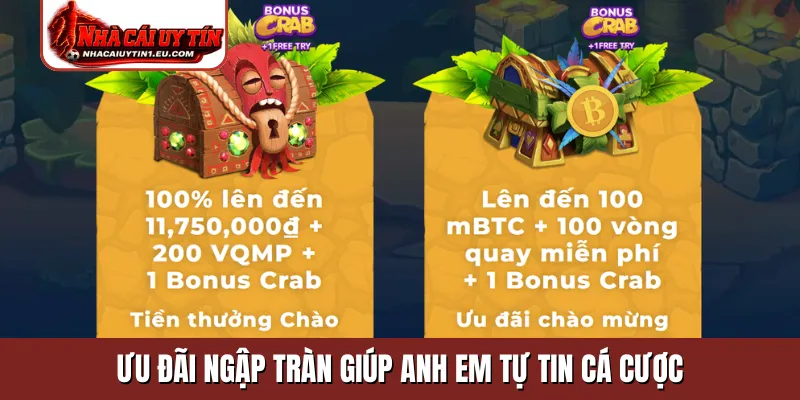 Ưu đãi ngập tràn giúp anh em tự tin cá cược